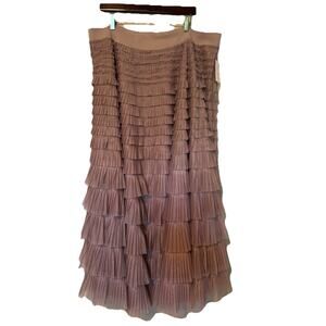 NWT Lucky Brand Pink Tulle Ruffled Maxi Skirt XXL